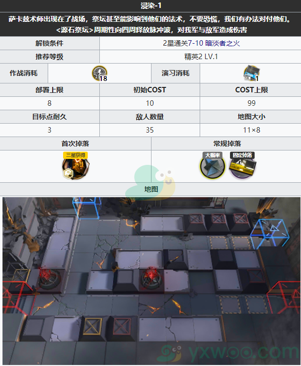 《明日方舟》第七章苦难摇篮主线关卡7-11 浸染-1配置