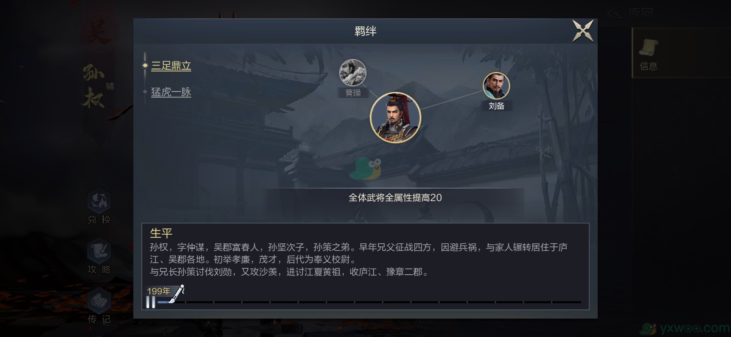 《鸿图之下》武将孙权属性技能介绍