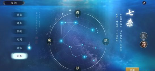 《天涯明月刀手游》星运用途介绍