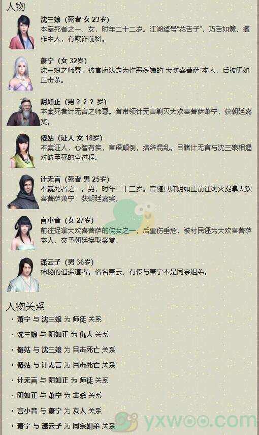《天涯明月刀手游》扑朔迷离案件破解方法