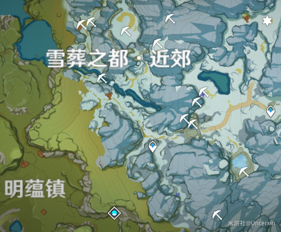 《原神》雪葬之都近郊绯红玉髓位置