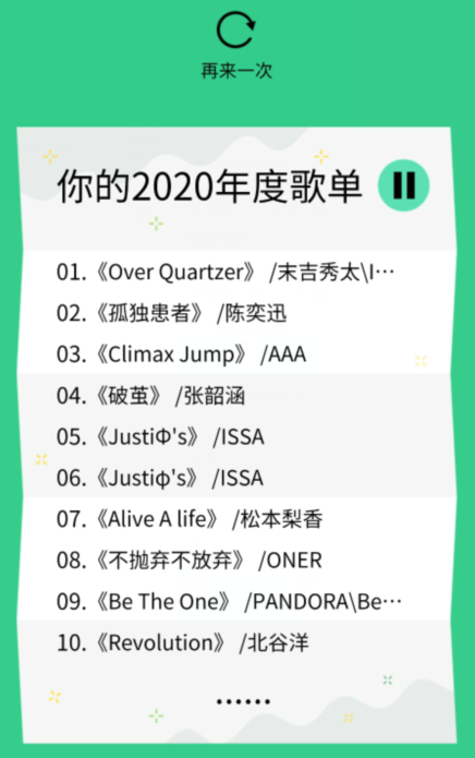 《QQ音乐》2020年度听歌报告