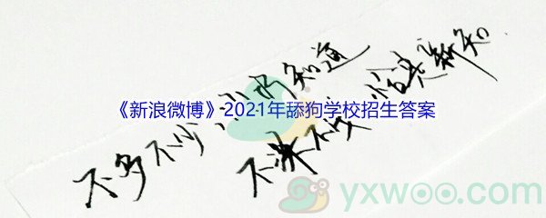 《新浪微博》2021年舔狗学校招生全国统一考试答案