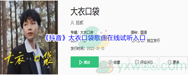 《抖音》大衣口袋歌曲完整版在线试听入口