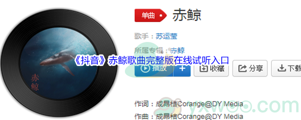 《抖音》赤鲸歌曲完整版在线试听入口