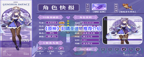 《原神》刻晴圣遗物推荐介绍