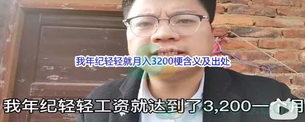 我年纪轻轻就月入3200是什么梗