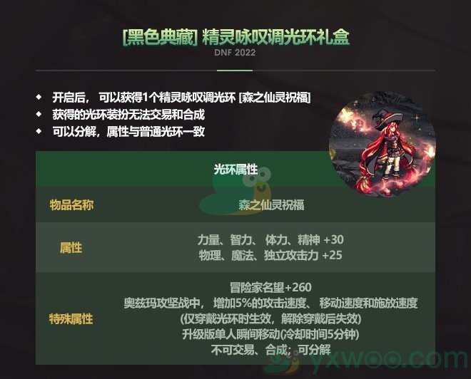 《DNF》森之仙灵祝福光环属性介绍