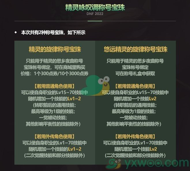 《DNF》精灵的旋律称号宝珠属性介绍