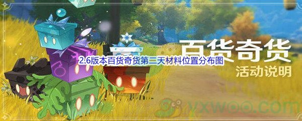 《原神》2.6版本百货奇货第二天材料位置分布图