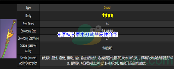 《原神》原木刀武器属性介绍