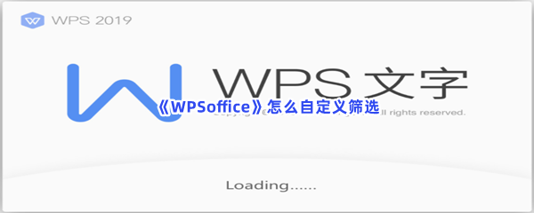 《WPSoffice》怎么自定义筛选