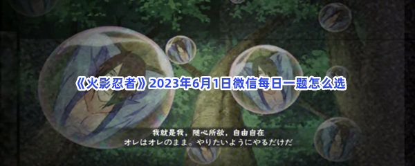  《火影忍者》2023年6月1日微信每日一题怎么选