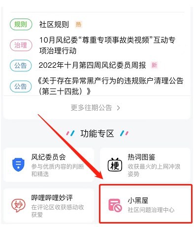《哔哩哔哩》这么进入小黑屋