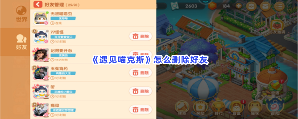 《遇见喵克斯》怎么删除好友