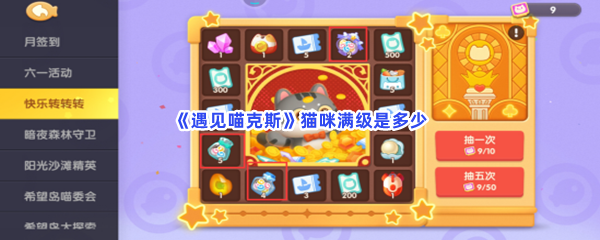 《遇见喵克斯》猫咪满级是多少
