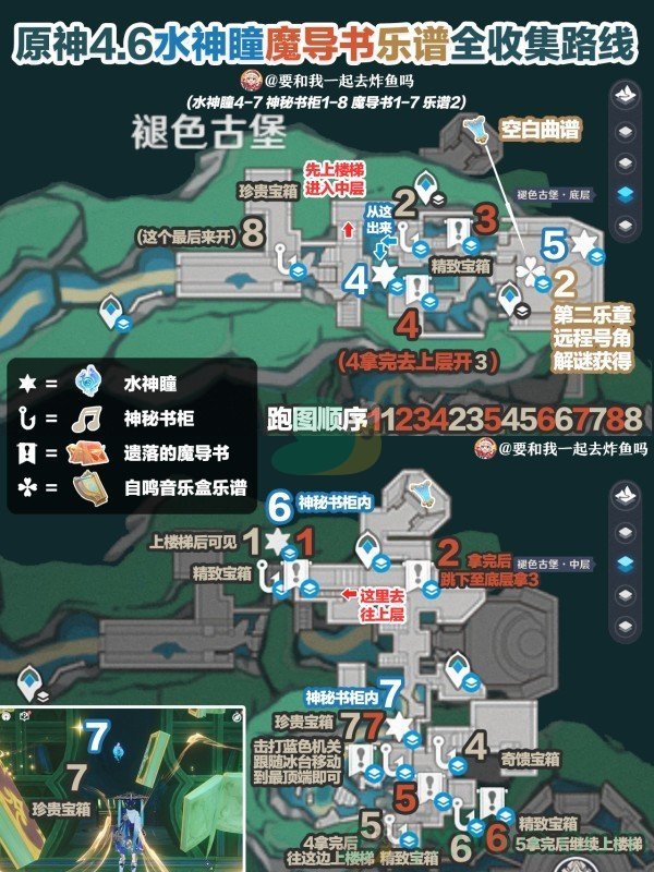 《原神》55个水神瞳8本魔导书6章乐谱全路线攻略