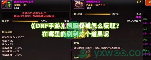 《DNF手游》国服骨戒怎么获取？在哪里能刷到这个道具呢