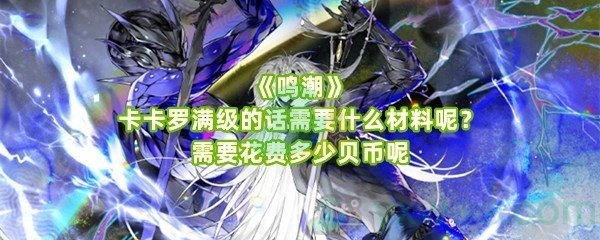 《鸣潮》卡卡罗满级的话需要什么材料呢？需要花费多少贝币呢