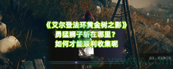 《艾尔登法环黄金树之影》勇猛狮子斩在哪里？如何才能顺利收集呢