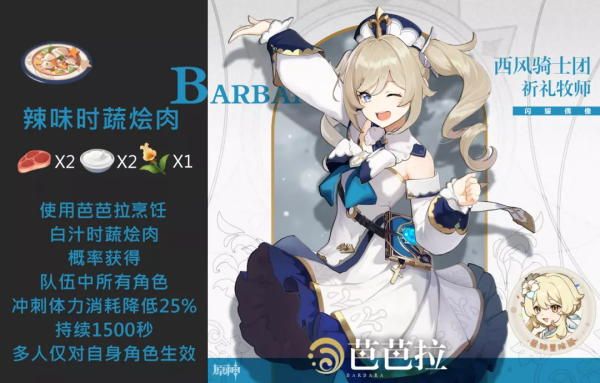 《原神》全角色特殊料理一览